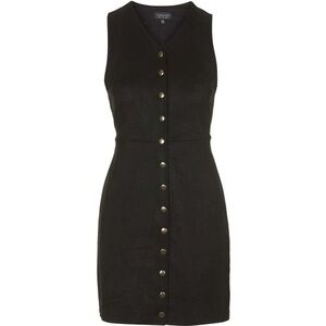 Topshop Faux Suede Button Down Dress Size 0